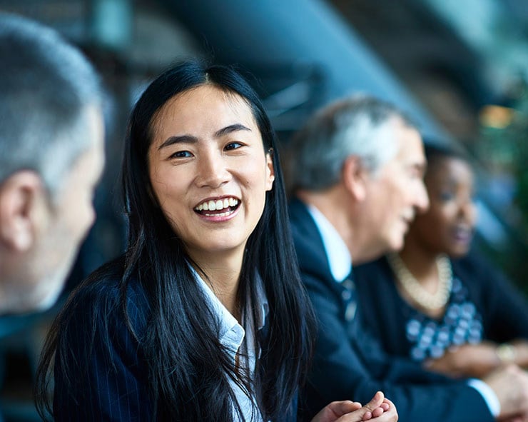 Woman at meeting