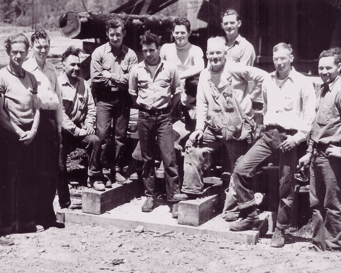 Milt Herbert, one of Umpqua's founding fathers (second from left), and his crew